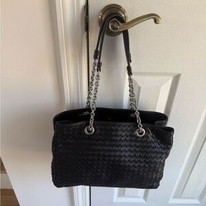 Bottega Veneta Black Woven Shoulder Bag